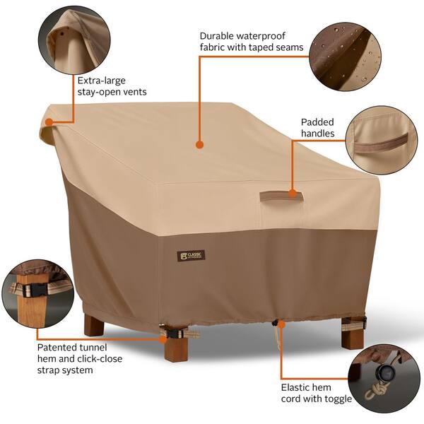 Classic Accessories Veranda S Best 38 In X 35 32 Earth Patio Lounge Chair Cover 56 433 041501 Ex Earth Patio Lounge Chair Cover, Best Outdoor Lounge Chair Covers