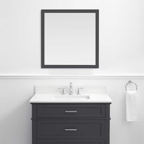 H Framed Square Bathroom Vanity Mirror, Home Decorators Collection Bathroom Vanity Mirror