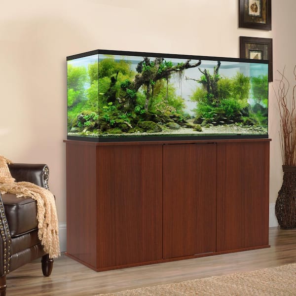 Aquarium Fundamentals Serene Cherry 28.25 in. Accent Cabinet with 2 Shelves with Door for 75 90 gal. Aquariums