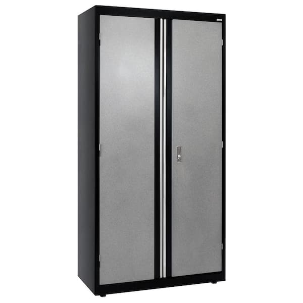 Sandusky Steel Freestanding Garage Cabinet in Black and Gray (36 in. W x 72 in. H x 18 in. D)