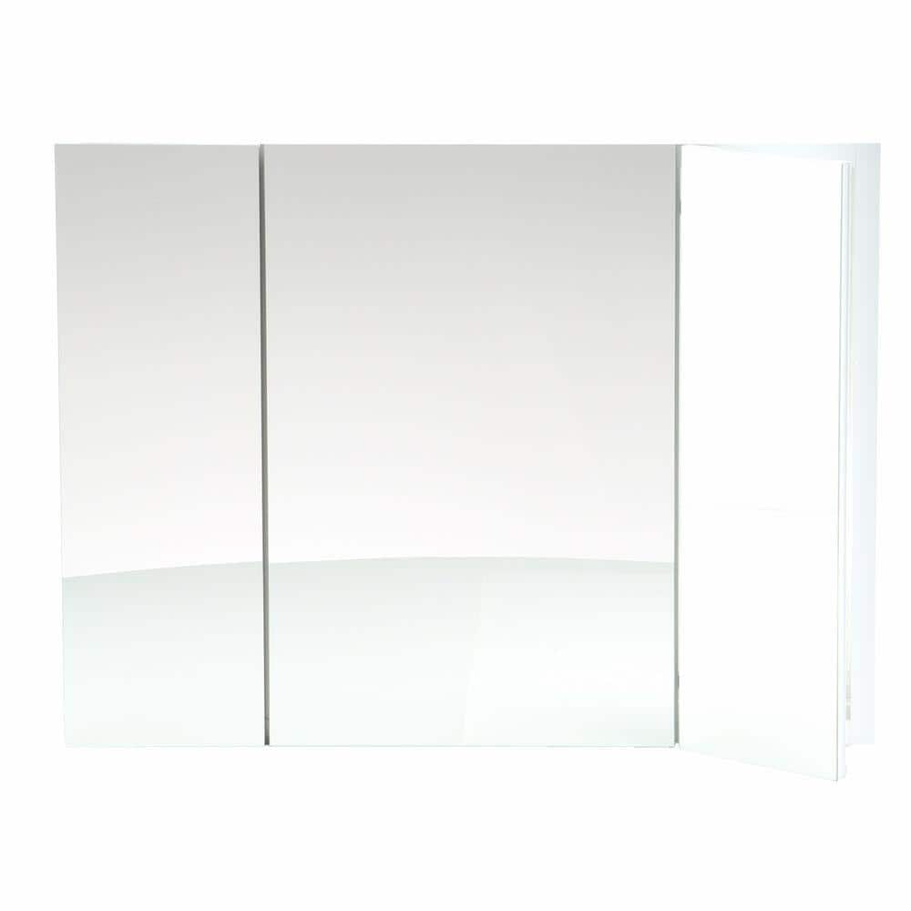Verdera 40" x 30" Frameless Aluminum Triple-Door Medicine Cabinet with Adjustable Shelves
