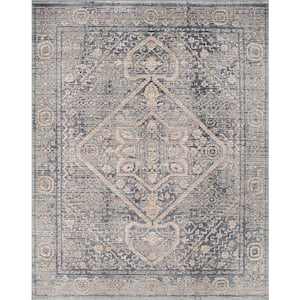 Mystic Medallion Blue 5 ft. x 8 ft. Traditional Area Rug