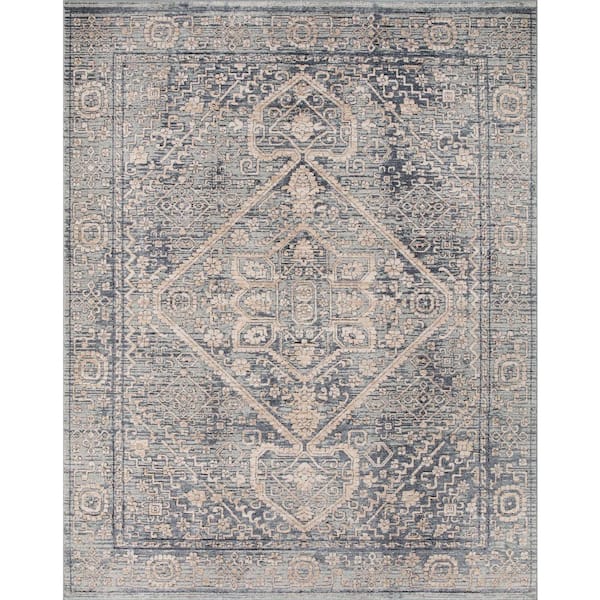 Concord Global Trading Mystic Medallion Blue 5 ft. x 8 ft. Traditional Area Rug