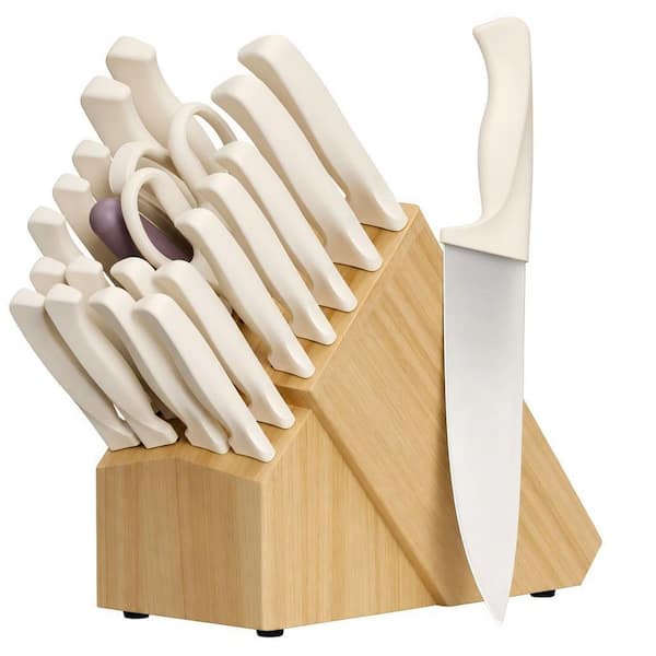 22-Pieces Kitchen Knife Set with Block and Built-in Sharpener, Ultra-Sharp High Carbon Stainless Steel Knives