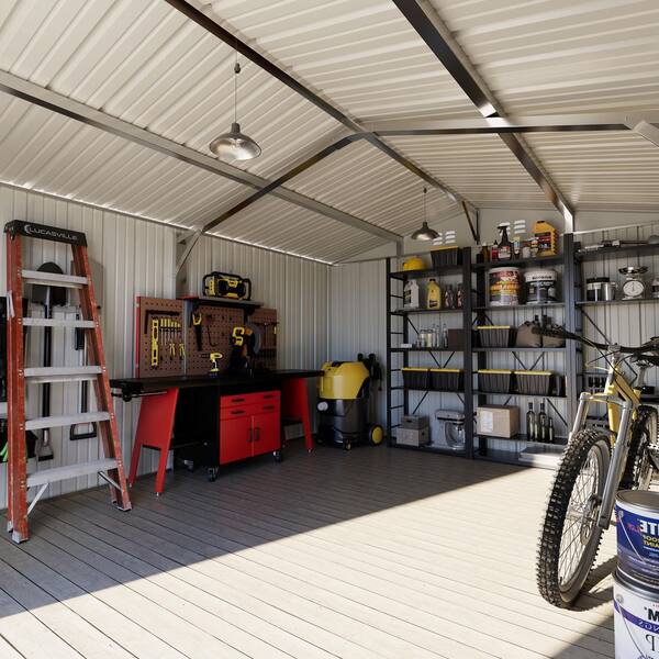 AirWire 12 ft. W x 10 ft. D Metal Outdoor Storage Shed with Frame