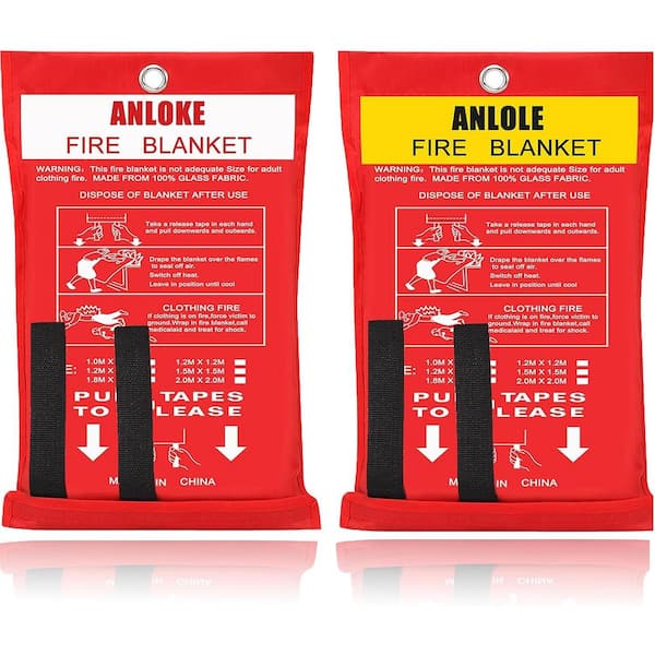 Etokfoks Fiberglass Emergency Fire Blankets for Home and Kitchen (2Packs) 47 in. x 47 in
