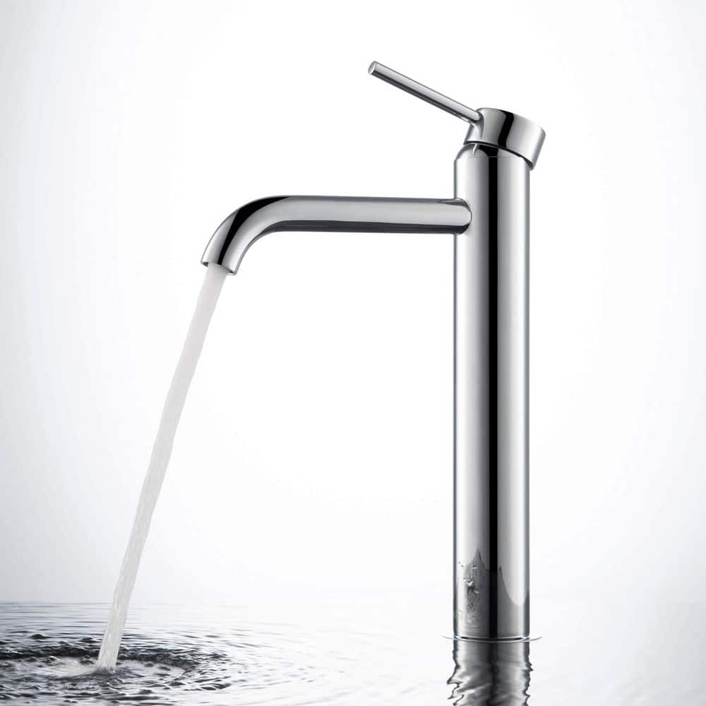 Chrome High Arc Single Handle Vessel Sink Faucet