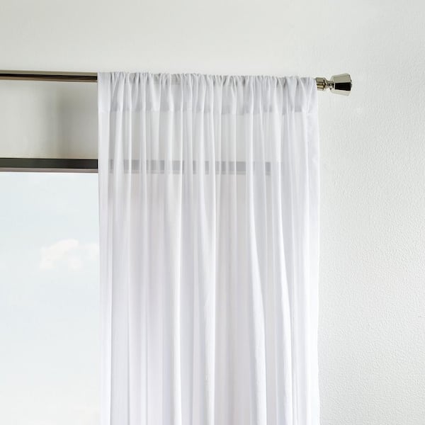 MARTHA STEWART Glacier Backtab Sheer Backtab Panel Pair - 50 in. W x 84 in. L in White