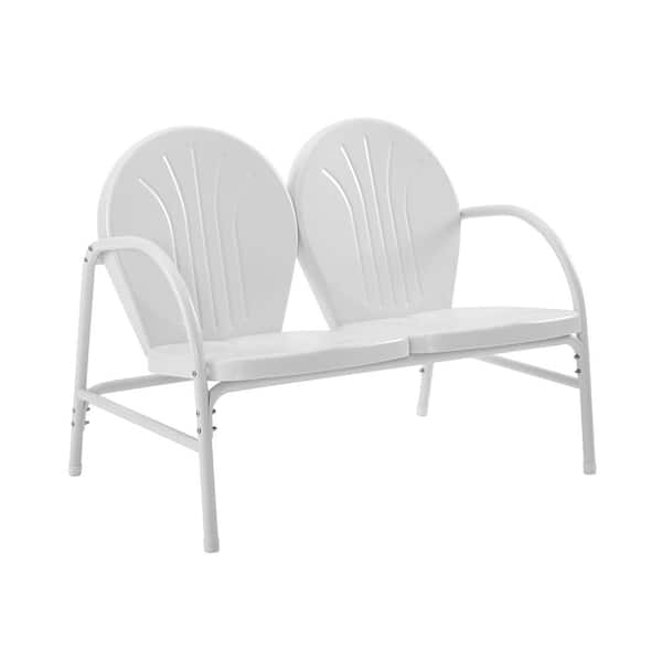 CROSLEY FURNITURE Griffith White Metal Outdoor Loveseat
