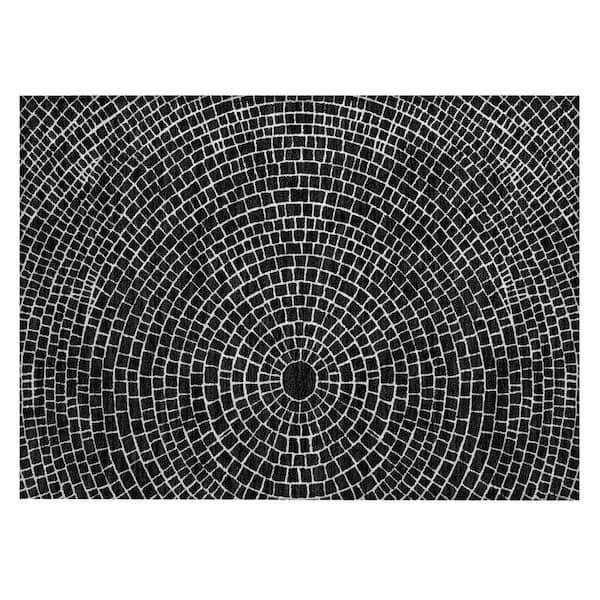 Chantille Machine Washable Indoor/Outdoor Abstract ACN2455 Black 2 ft. x 3 ft. Accent Rug