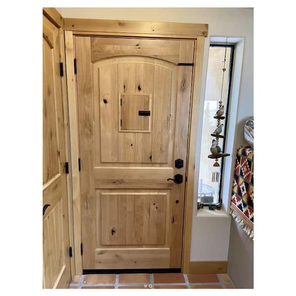36 in. x 80 in. Walnut Right-Hand Inswing Arched 2-Panel Speakeasy Stained Alder Prehung Front Door with 6-9/16 in. Jamb 36 in. x 80 in. Walnut Right-Hand Inswing Arched 2-Panel Speakeasy Stained Alder Prehung Front Door with 6-9/16 in. Jamb