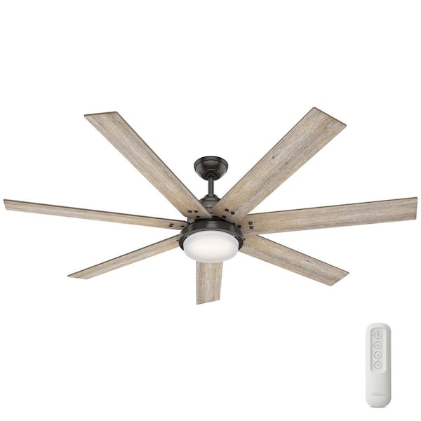Hunter Whittington 70 In Led Indoor Le Bronze Ceiling Fan With Light And Remote 51185 The