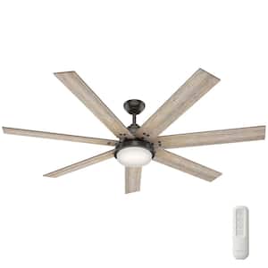 Hunter Whittington 60 in. LED Indoor Matte Silver Ceiling Fan with Light  and Remote 51183 - The Home Depot