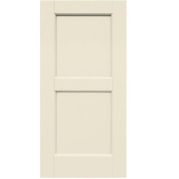 Winworks Wood Composite 15 in. x 32 in. Contemporary Flat Panel Shutters Pair #651 Primed/Paintable