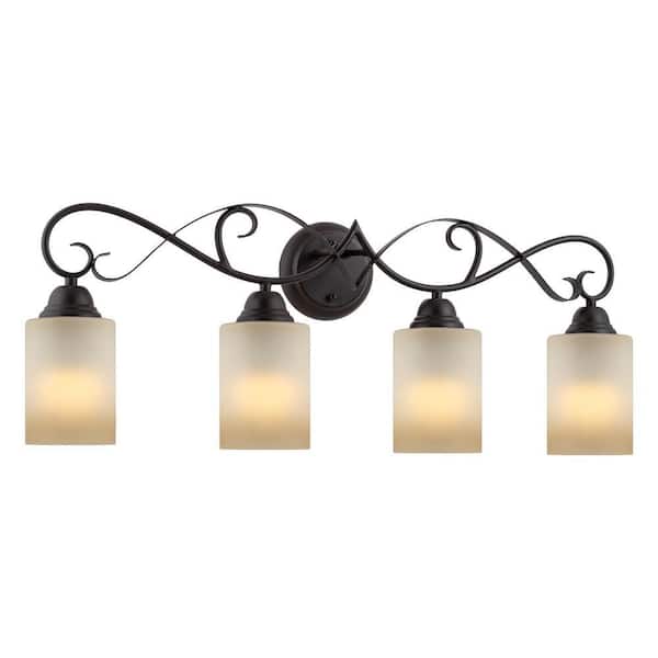 Villa 30.75 in. 4-Lights Oil Rubbed Bronze Traditional Bathroom Vanity Light