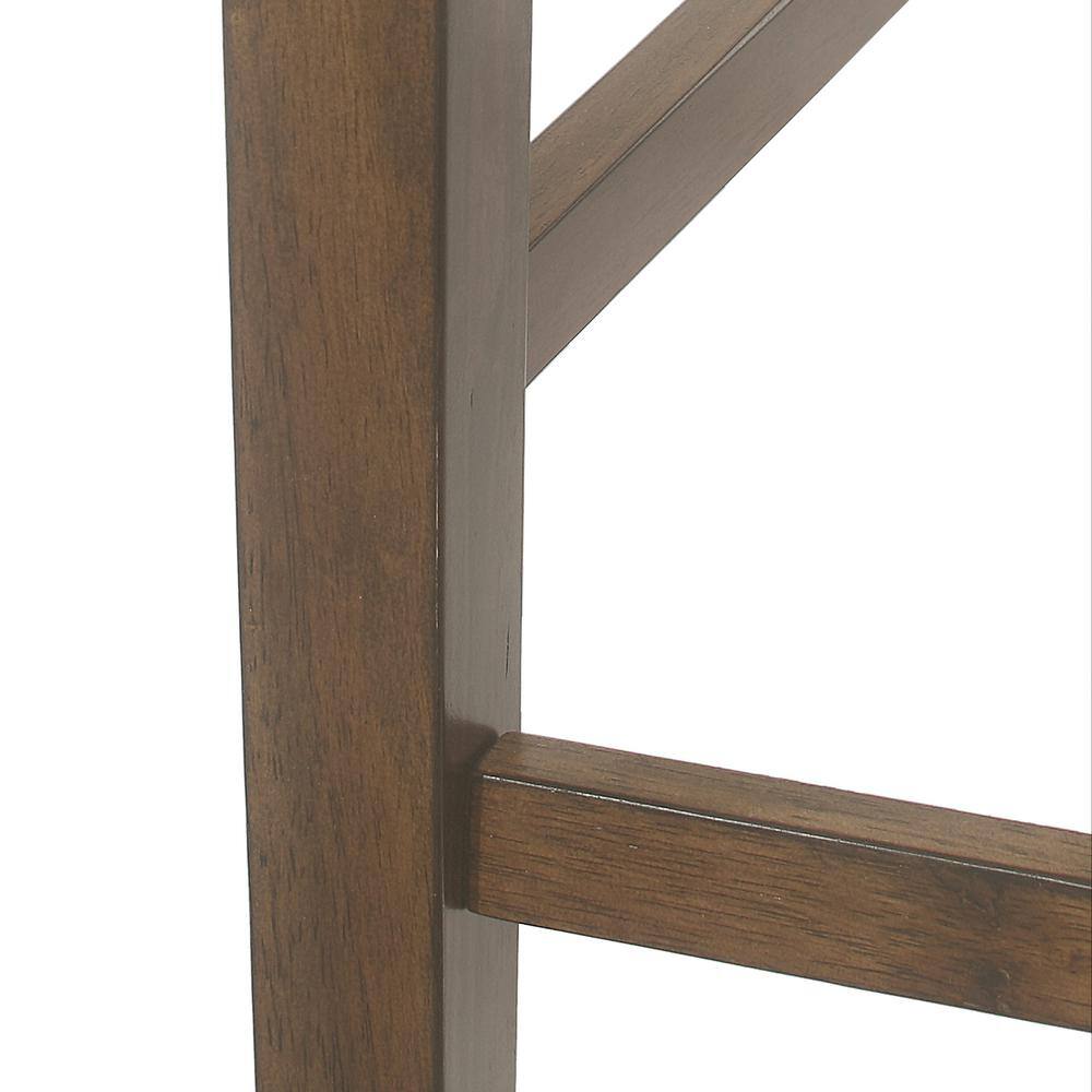 Antique Brown Wood Extra Tall Upholstered Counter Stools, Set of 2