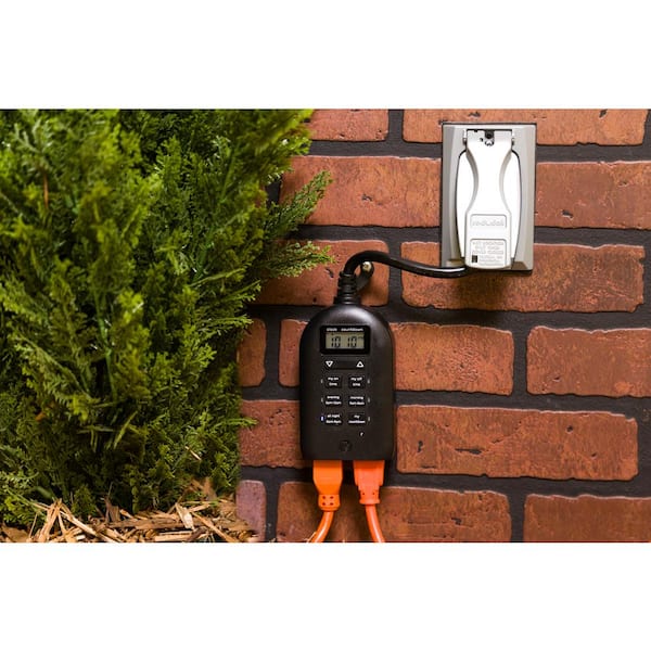 myTouchSmart Indoor/Outdoor Plug-In Simple Set Digital Timer, Black