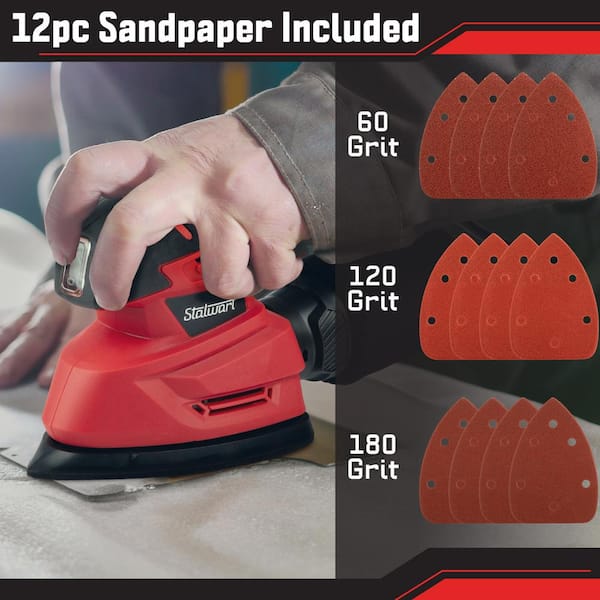 Stalwart 120-Volt Red Electric Hand Sanders for Wood - 15-Amp