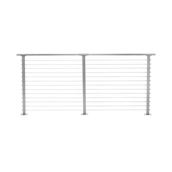 8 ft. Deck Cable Railing, 42 in. Base Mount in Grey