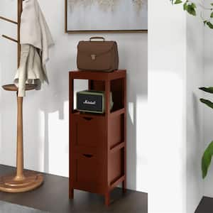 12 in. W x 12 in. D x 35 in. H Brown MDF Freestanding Linen Cabinet with 2 Removable-Drawers