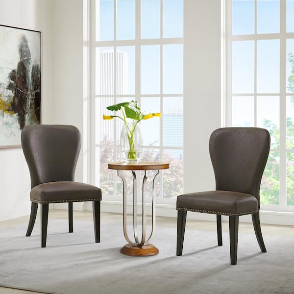 Alaterre Furniture Savoy Espresso Upholstered Side Chairs (Set of 2)