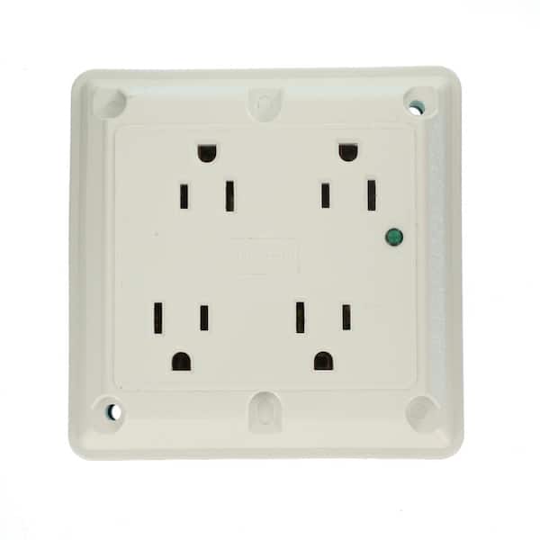 15 Amp 125 V Surge Protected Quadplex Outlet/Receptacle, White (1-Pack) 5480-W