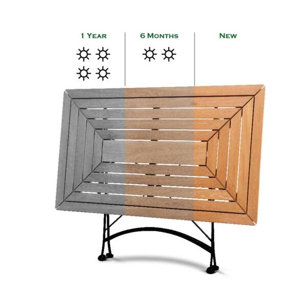 Hiteak Furniture Ihland Rectangular Teak Outdoor Dining Table With Double Extensions Hlt384 The Home Depot
