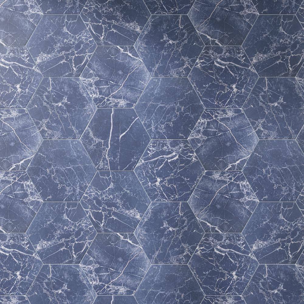 Elegance Blue Hexagon Matte Porcelain Wall and Floor Tile
