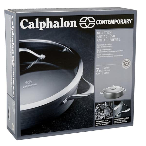 Calphalon CLOSEOUT! Contemporary Nonstick 3 Qt. Covered Saute Pan - Macy's
