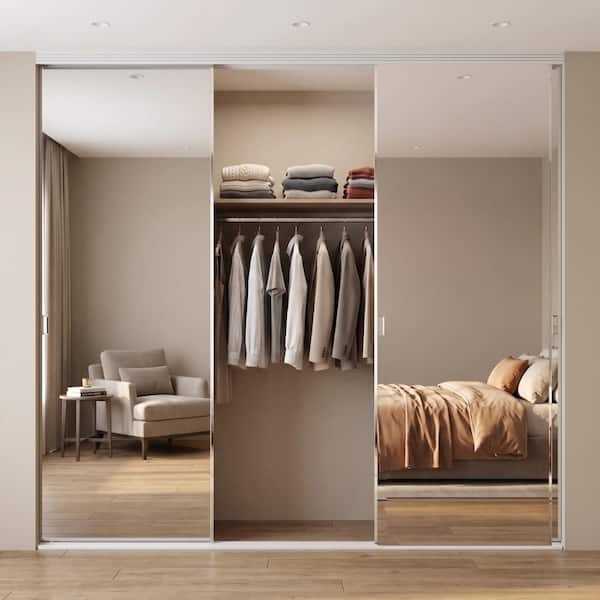 Impact Plus 108 in. x 96 in. Beveled Edge Backed Mirror Aluminum