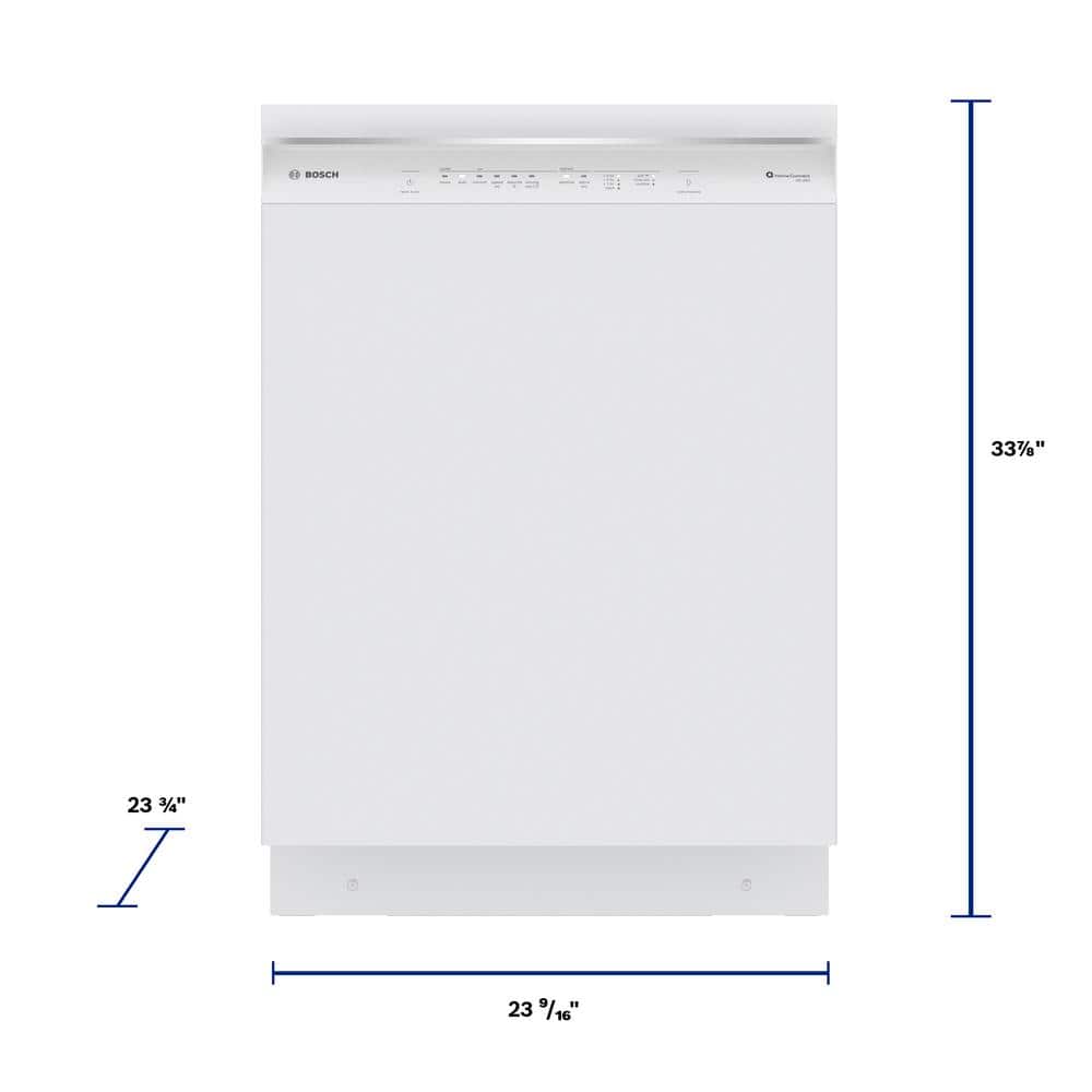 24" White Built-In Dishwasher with Stainless Steel Tub