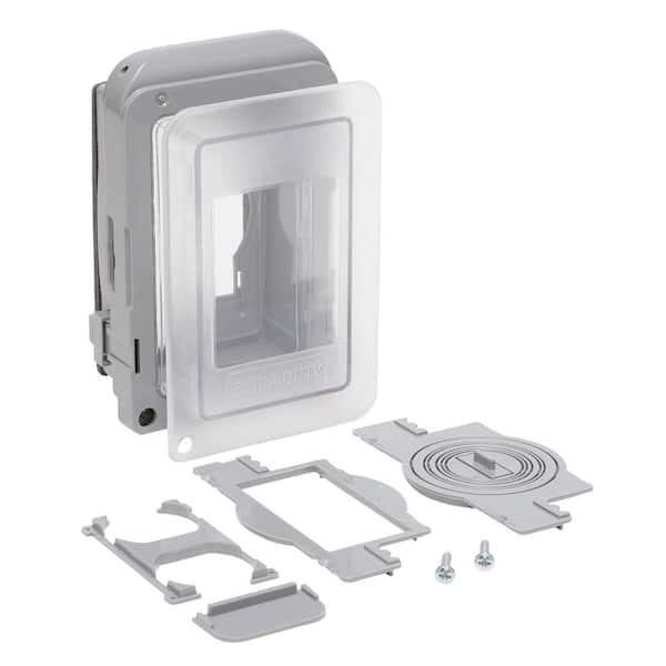 1-Gang Extra Duty Non-Metallic Low Profile While-In-Use Weatherproof Horizontal/Vertical Receptacle Cover, Gray