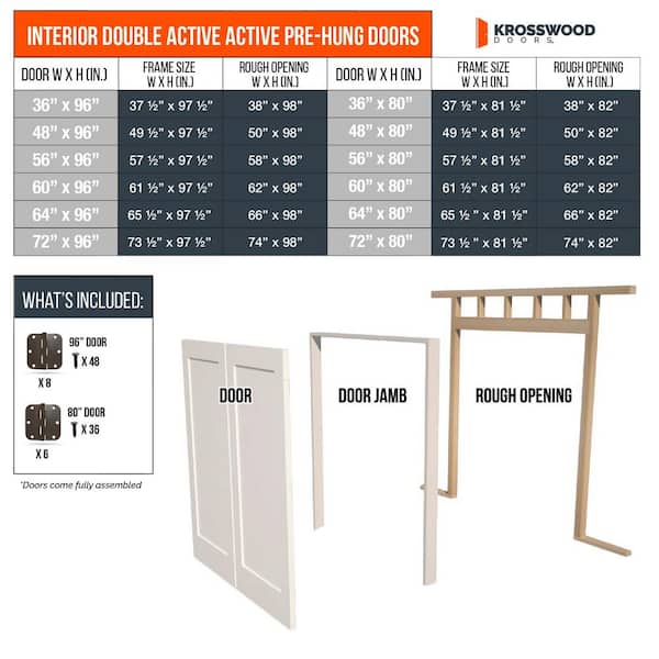 Krosswood Doors 48 in. x 96 in. Craftsman Shaker 1-Panel Both
