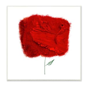 "Nerudo Rose Interpretation Modern Red Floral" by Atelier Poster Unframed Nature Wood Wall Art Print 12 in. x 12 in.