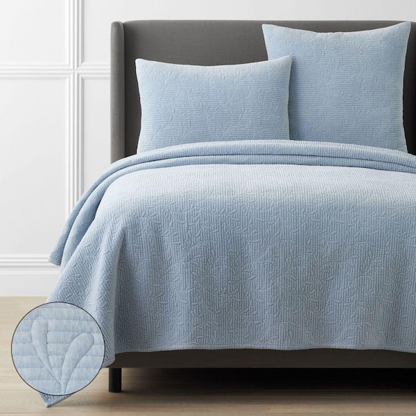 Legends Luxury Tinsley Leaf Blue Full/Queen Cotton Quilt
