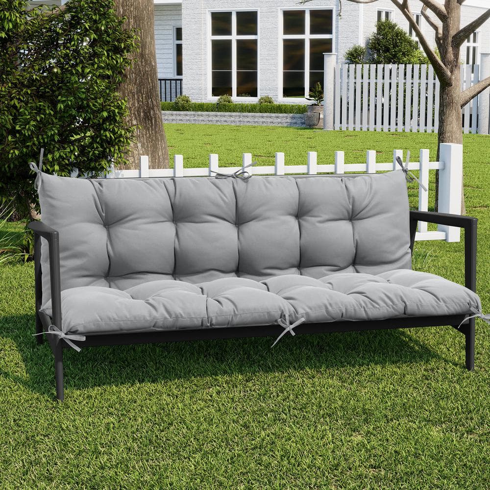 61 in. x 19.7 in. Rectangular Outdoor Bench/Swing Cushion with Backrest in 