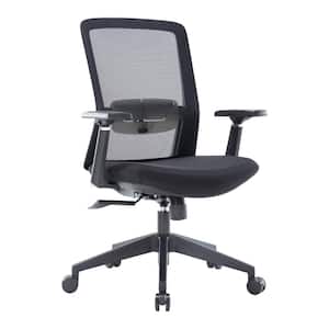 Ingram Fabric Seat Swivel Office Chair in Black with Arms