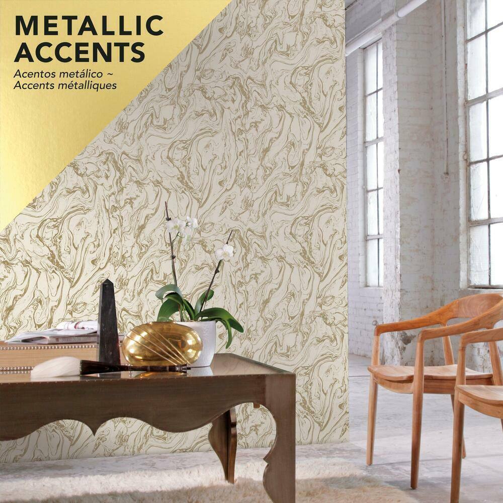 Gold Marble Peel and Stick Vinyl Wallpaper