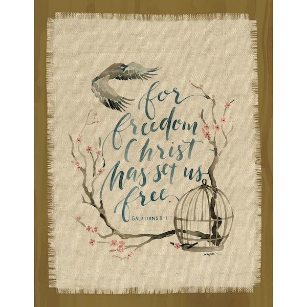 Unbranded GraceLaced for Carpentree "For Freedom Christ has set us free. Galatians 5:1" Printed Fringe Canvas on Wood Plaque