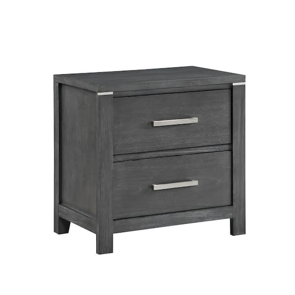 New Classic Furniture Charcoal 2-Drawer Furniture Odessa Nightstand