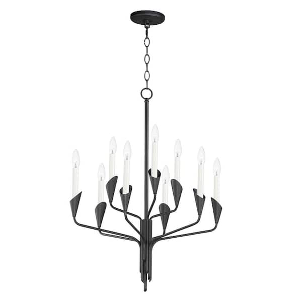 Calyx 9-Light Black Chandelier