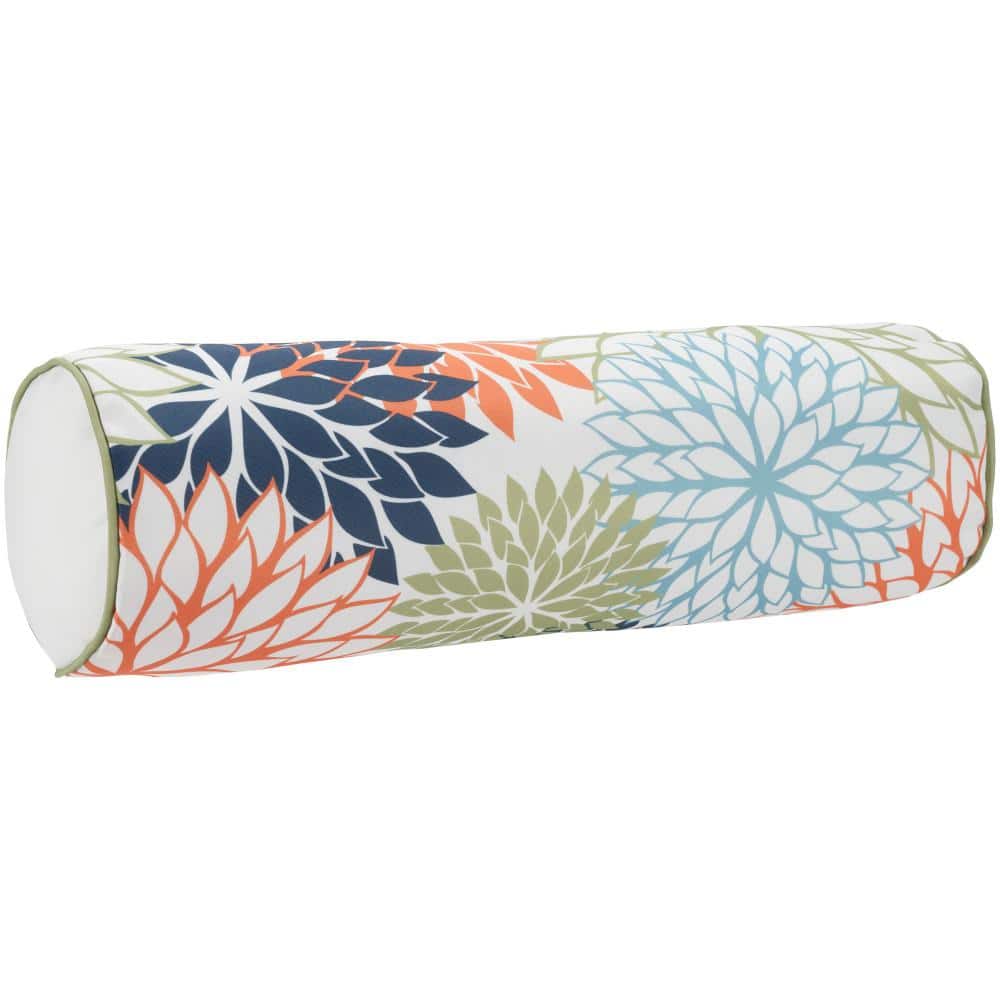 Aloha Multicolor Floral 6" x 20" Outdoor Bolster Pillow