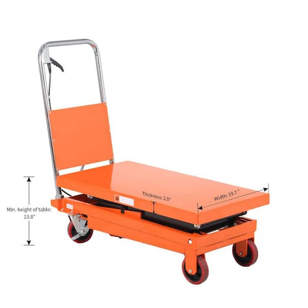 TORY CARRIER Hydraulic Lift Table Cart 770 lbs. Double Scissor