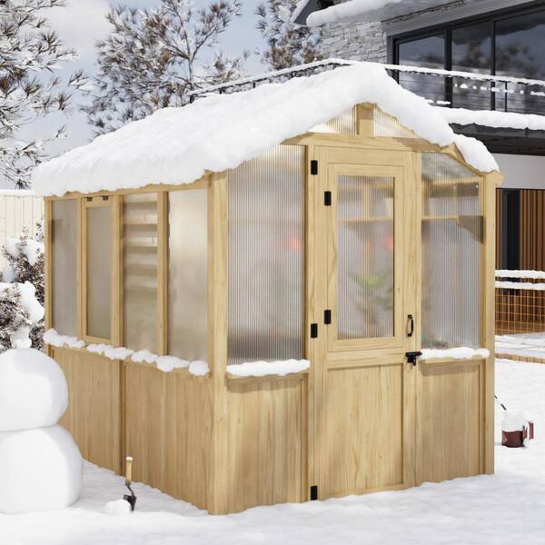 EAGLE PEAK 6.7 ft. W x 7.8 ft. D x 7.7 ft. H Wood Greenhouse with