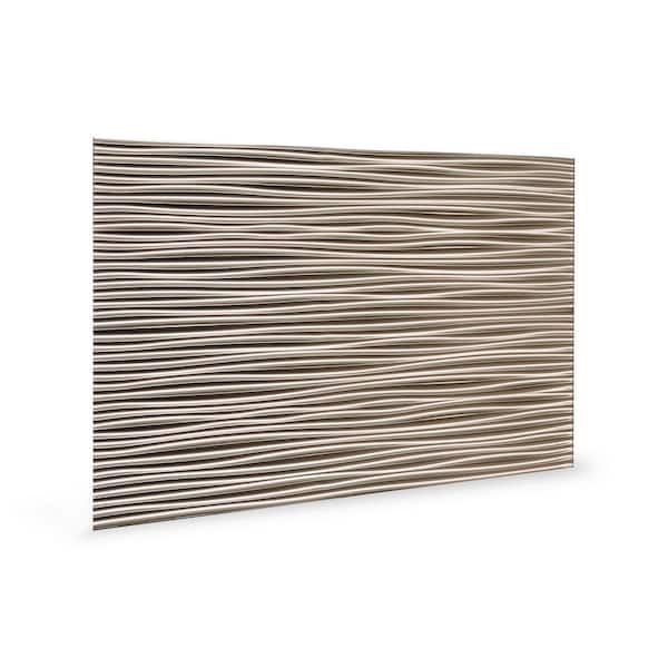 INNOVERA DECOR BY PALRAM 18.5 in. x 24.3 in. Wilderness Decorative 3D PVC Backsplash Panels in Brushed Nickel 12-Pieces
