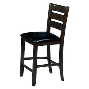 Urbana Black PU & Espresso Wood PU Counter Height Chair Set of 2