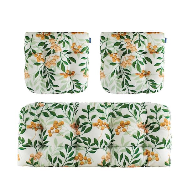 BLISSWALK Outdoor Chair Cushion Tufted/Seat and Back Floral Patio