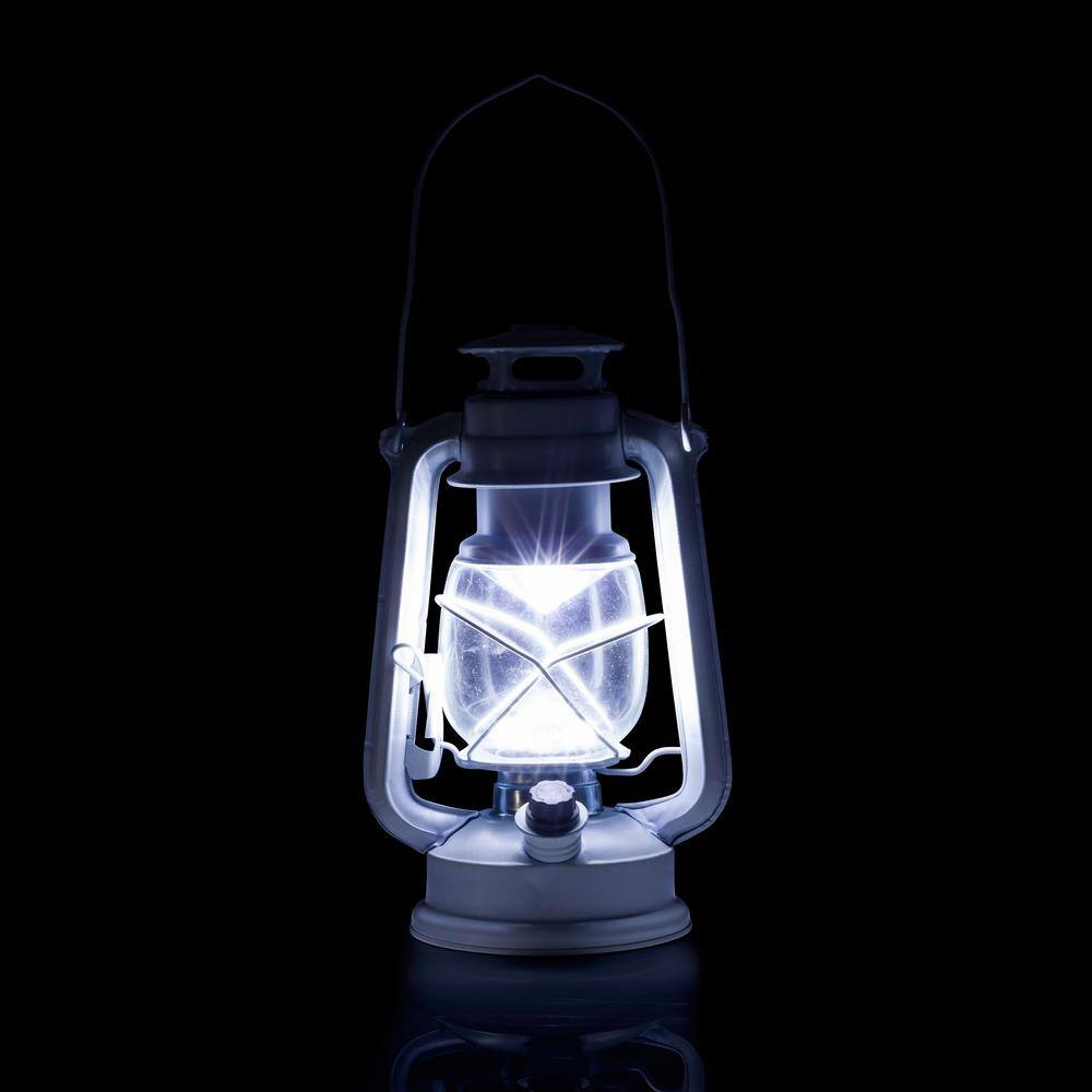 White 14'' Vintage Style LED Hurricane Lantern