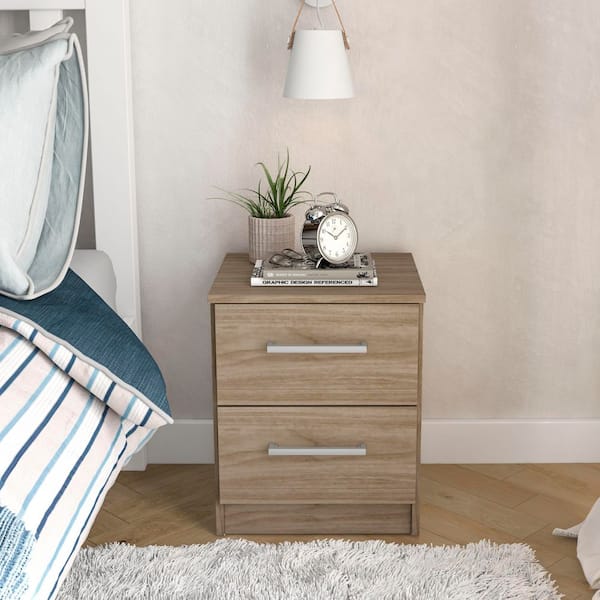 Juliette Light Oak 2 Drawer 15. 75in. W Nightstand