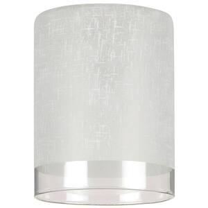 5-1/8 in. Hand-Blown White Linen Cylinder Shade with Translucent Band with 2-1/4 in. Fitter and 3-15/16 in. Width